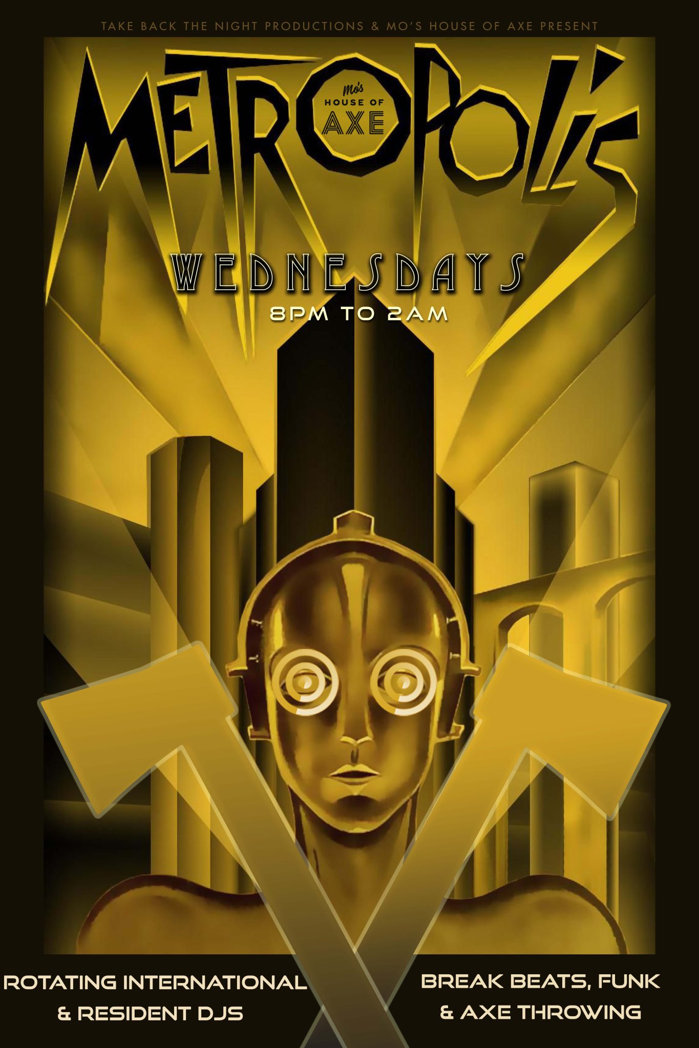 Mo's Metropolis Wednesday Night Break Beats, Funk, Axe Throwing Mo's